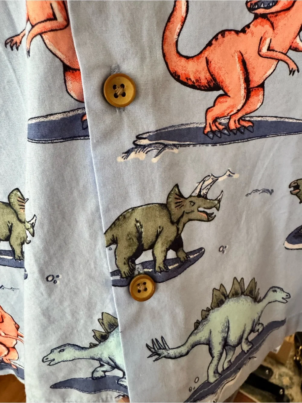 The Children's Place Light Blue Short-Sleeve Dino Button-Down Shirt